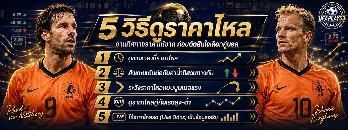 ufaplay63 5 วิธีดูราคาไหล อ่านทิศทางให้ขาด ก่อนตัดสินใจเลือกคู่บอล